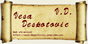 Vesa Despotović vizit kartica